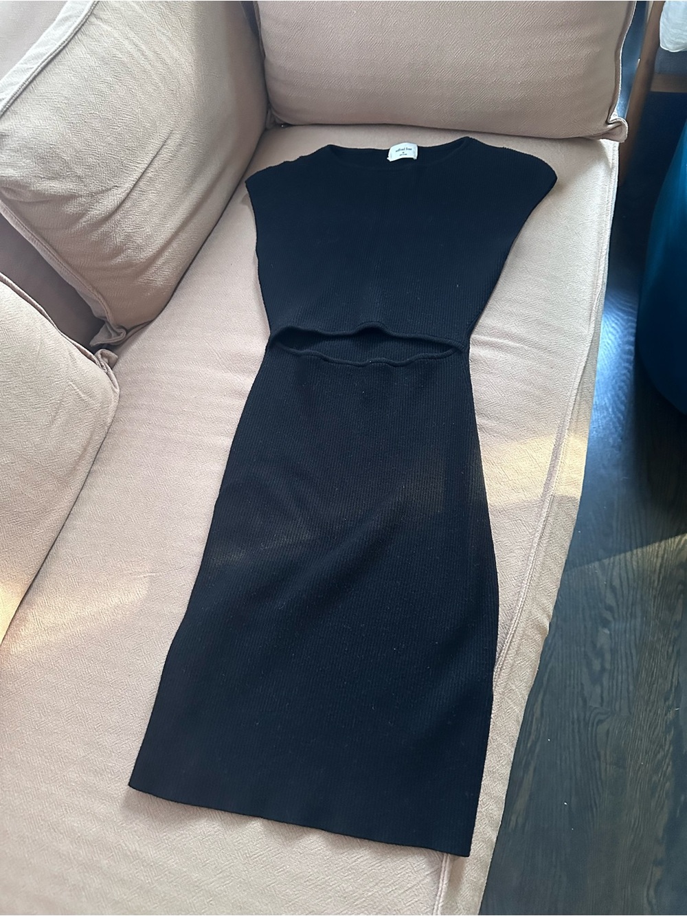 Aritzia Black Knit Sheath Dress - Women's Elegant Ribbed Dress